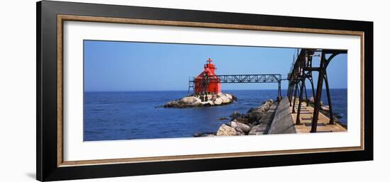 Sturgeon Bay Canal North Pierhead Lighthouse, Sturgeon Bay, Door County, Wisconsin, USA-null-Framed Photographic Print