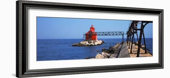 Sturgeon Bay Canal North Pierhead Lighthouse, Sturgeon Bay, Door County, Wisconsin, USA-null-Framed Photographic Print