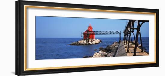 Sturgeon Bay Canal North Pierhead Lighthouse, Sturgeon Bay, Door County, Wisconsin, USA-null-Framed Photographic Print