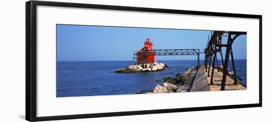 Sturgeon Bay Canal North Pierhead Lighthouse, Sturgeon Bay, Door County, Wisconsin, USA-null-Framed Photographic Print