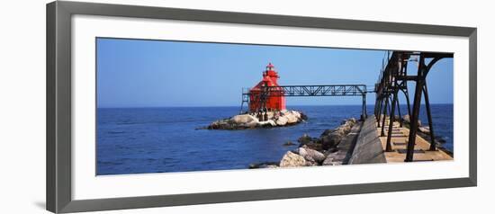 Sturgeon Bay Canal North Pierhead Lighthouse, Sturgeon Bay, Door County, Wisconsin, USA-null-Framed Photographic Print