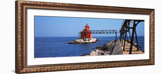 Sturgeon Bay Canal North Pierhead Lighthouse, Sturgeon Bay, Door County, Wisconsin, USA-null-Framed Photographic Print