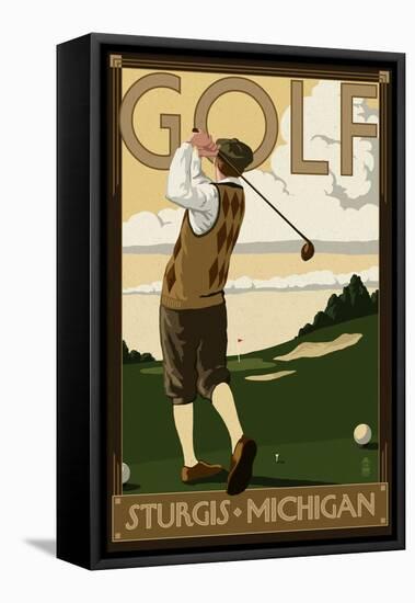 Sturgis, Michigan - Golf - Sunday Driver-Lantern Press-Framed Stretched Canvas