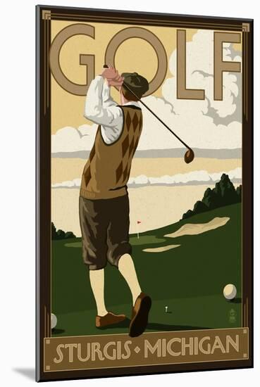 Sturgis, Michigan - Golf - Sunday Driver-Lantern Press-Mounted Art Print