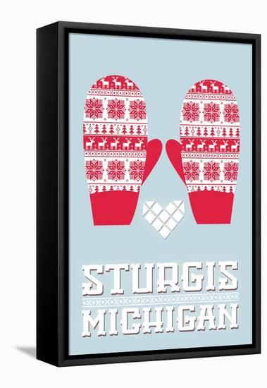 Sturgis, Michigan - Mittens-Lantern Press-Framed Stretched Canvas