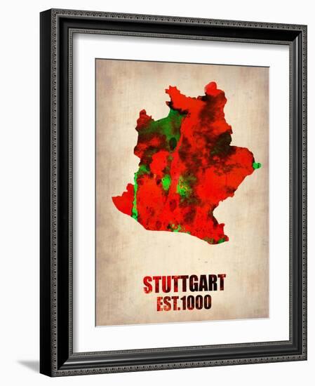 Stuttgart Watercolor Poster-NaxArt-Framed Art Print