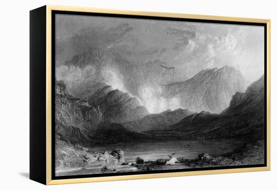 Sty Head Tarn, Lake District-Thomas Allom-Framed Stretched Canvas