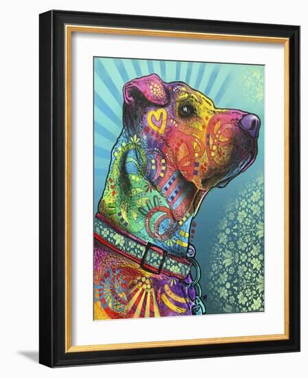 Style Eyes, Dogs, Sunburst, Rays, Heart, Love, Pets, Animals, Stencils, Pop Art-Russo Dean-Framed Giclee Print