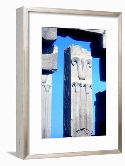 Stylised lotus plants on a column, Temple of Amun, Karnak, Egypt. Artist: Unknown-Unknown-Framed Giclee Print