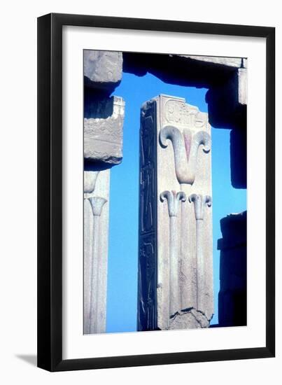 Stylised lotus plants on a column, Temple of Amun, Karnak, Egypt. Artist: Unknown-Unknown-Framed Giclee Print