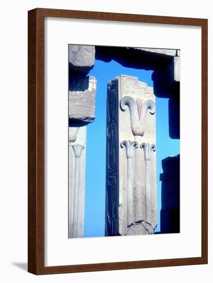 Stylised lotus plants on a column, Temple of Amun, Karnak, Egypt. Artist: Unknown-Unknown-Framed Giclee Print