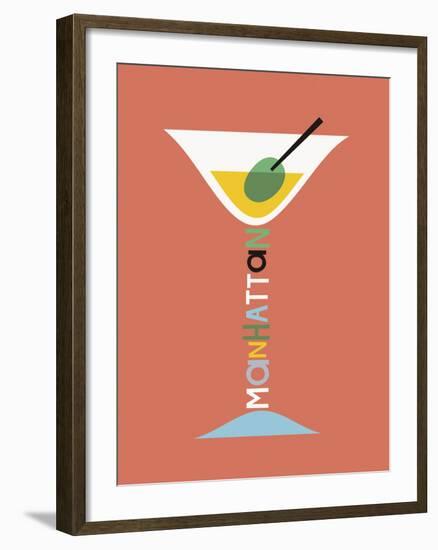 Stylish Cocktails - Manhattan-Sophie Ledesma-Framed Giclee Print