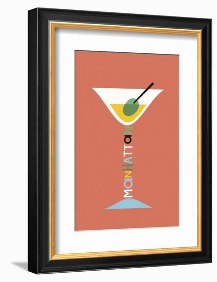 Stylish Cocktails - Manhattan-Sophie Ledesma-Framed Art Print