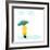 Stylish Girl Holding Green Umbrella on Blue Stormy Clouds Background for Monsoon Season.-Allies Interactive-Framed Premium Giclee Print