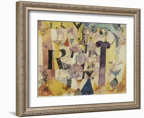 Stylish Ruins (detail)-Paul Klee-Framed Giclee Print