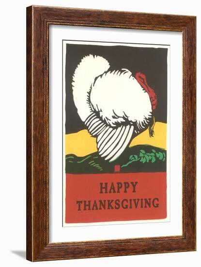 Stylish Turkey, Happy Thanksgiving-null-Framed Art Print