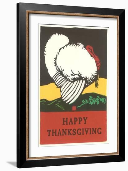 Stylish Turkey, Happy Thanksgiving--Framed Art Print