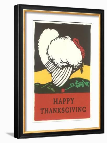 Stylish Turkey, Happy Thanksgiving-null-Framed Art Print