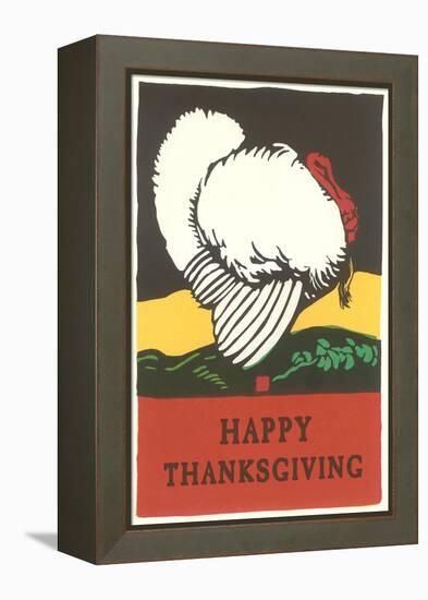 Stylish Turkey, Happy Thanksgiving-null-Framed Stretched Canvas