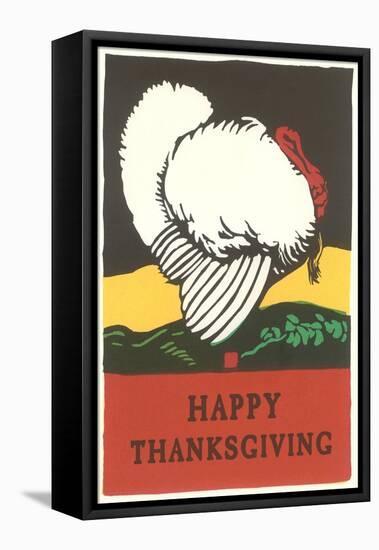 Stylish Turkey, Happy Thanksgiving-null-Framed Stretched Canvas