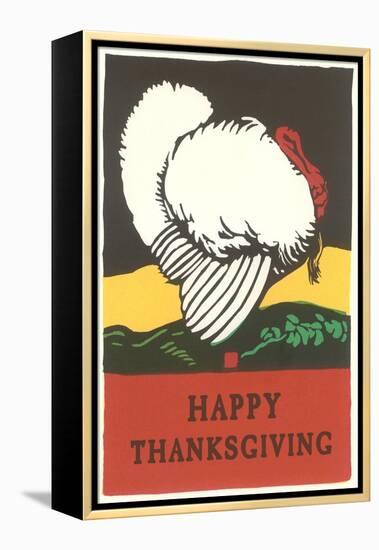 Stylish Turkey, Happy Thanksgiving-null-Framed Stretched Canvas