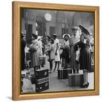 Stylishly Dressed African American Women at New York City's Pennsylvania Station. August 1942-null-Framed Stretched Canvas