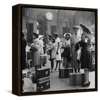 Stylishly Dressed African American Women at New York City's Pennsylvania Station. August 1942-null-Framed Stretched Canvas