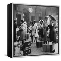 Stylishly Dressed African American Women at New York City's Pennsylvania Station. August 1942-null-Framed Stretched Canvas