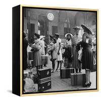 Stylishly Dressed African American Women at New York City's Pennsylvania Station. August 1942-null-Framed Stretched Canvas