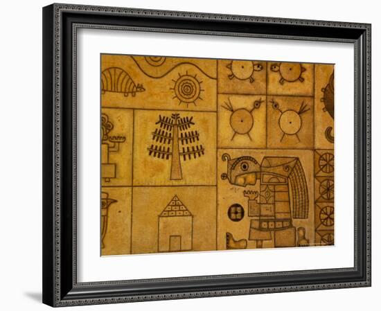 Stylized Art Tiles Typical of Fernando Llort's Work, San Salvador, El Salvador-Cindy Miller Hopkins-Framed Photographic Print