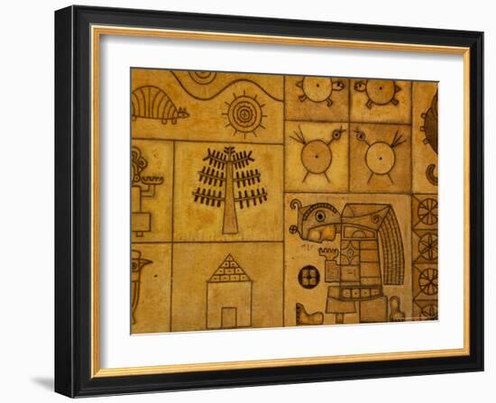 Stylized Art Tiles Typical of Fernando Llort's Work, San Salvador, El Salvador-Cindy Miller Hopkins-Framed Photographic Print