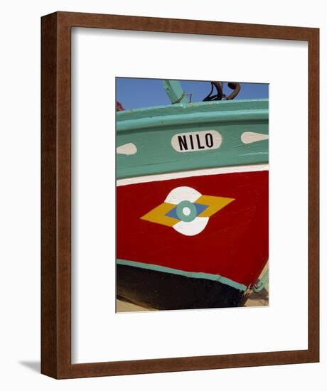 Stylized Eye on Fishing Boat, Algarve, Portugal, Europe-Westwater Nedra-Framed Photographic Print