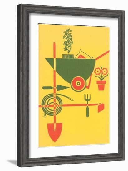 Stylized Gardening Implements-null-Framed Art Print