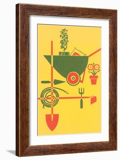 Stylized Gardening Implements-null-Framed Art Print