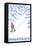 Stylized Snowshoer, Missoula, Montana-Lantern Press-Framed Stretched Canvas