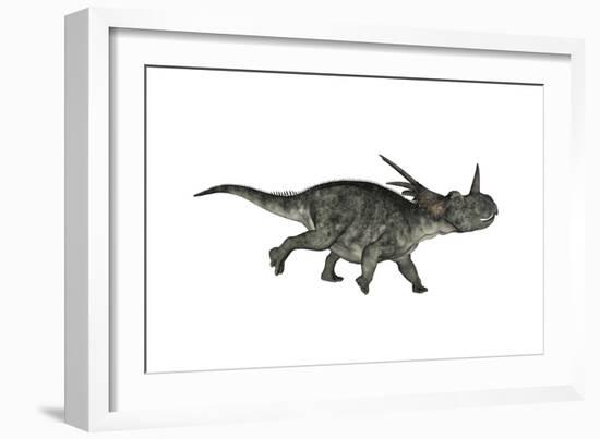 Styracosaurus Dinosaur Running-Stocktrek Images-Framed Premium Giclee Print