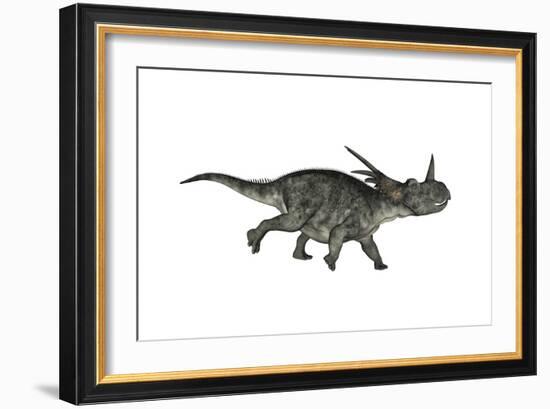 Styracosaurus Dinosaur Running-Stocktrek Images-Framed Premium Giclee Print
