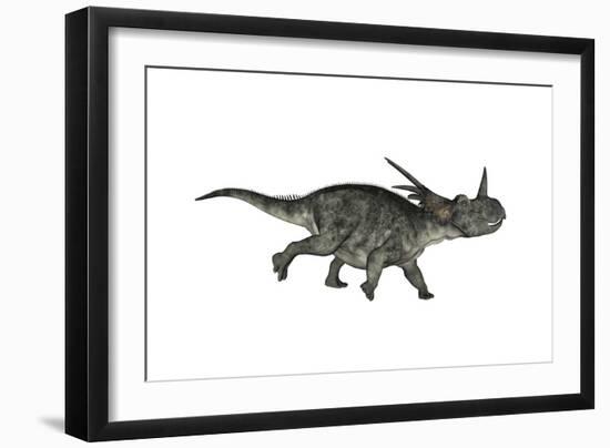 Styracosaurus Dinosaur Running-Stocktrek Images-Framed Art Print