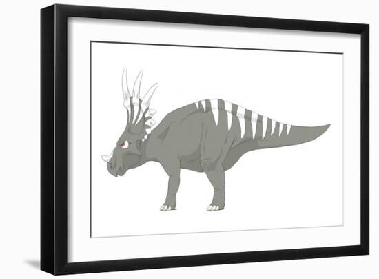 Styracosaurus Pencil Drawing with Digital Color-Stocktrek Images-Framed Art Print