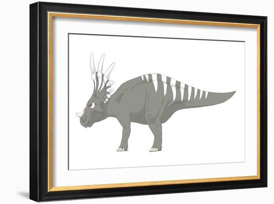 Styracosaurus Pencil Drawing with Digital Color-Stocktrek Images-Framed Art Print