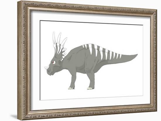 Styracosaurus Pencil Drawing with Digital Color-Stocktrek Images-Framed Premium Giclee Print