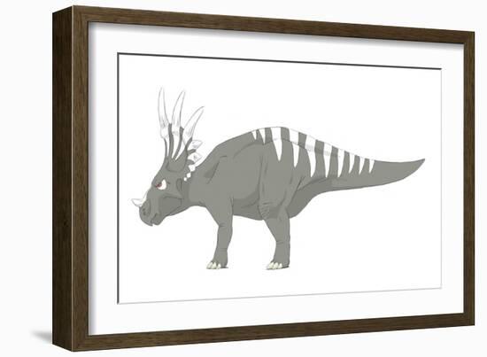 Styracosaurus Pencil Drawing with Digital Color-Stocktrek Images-Framed Premium Giclee Print