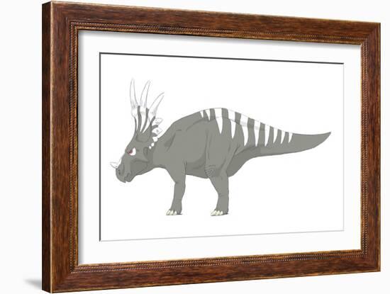 Styracosaurus Pencil Drawing with Digital Color-Stocktrek Images-Framed Premium Giclee Print