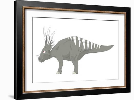 Styracosaurus Pencil Drawing with Digital Color-Stocktrek Images-Framed Premium Giclee Print