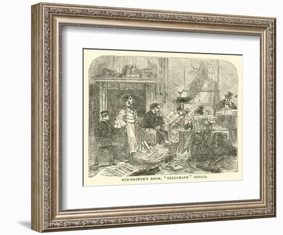 Sub-Editor's Room, "Telegraph" Office-null-Framed Giclee Print