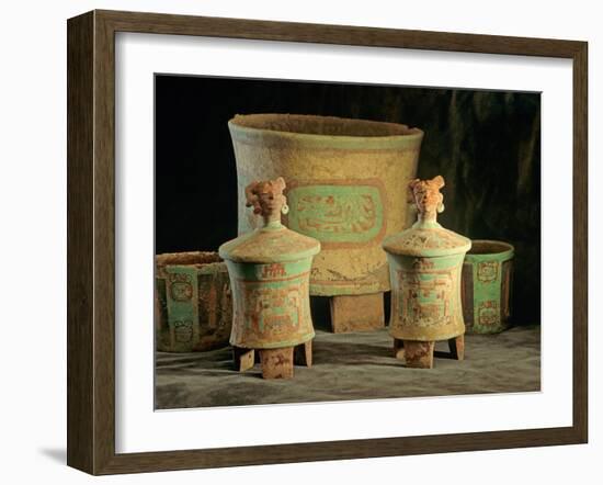 Sub-Jaguar Tomb and Offering Vessels, Maya, Copan, Honduras-Kenneth Garrett-Framed Photographic Print