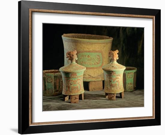 Sub-Jaguar Tomb and Offering Vessels, Maya, Copan, Honduras-Kenneth Garrett-Framed Photographic Print