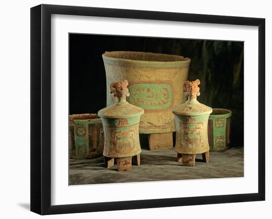 Sub-Jaguar Tomb and Offering Vessels, Maya, Copan, Honduras-Kenneth Garrett-Framed Photographic Print