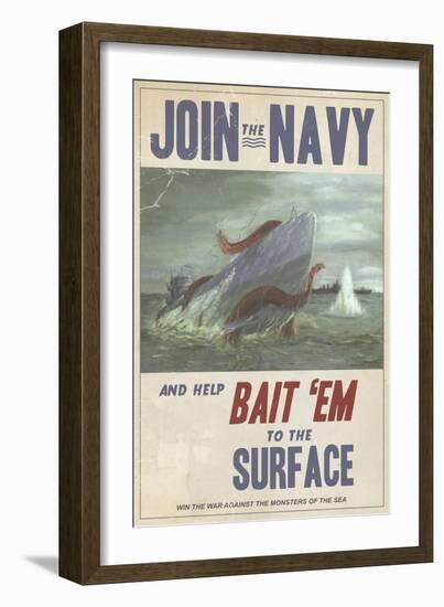 Sub Squid Navy-Steve Thomas-Framed Giclee Print