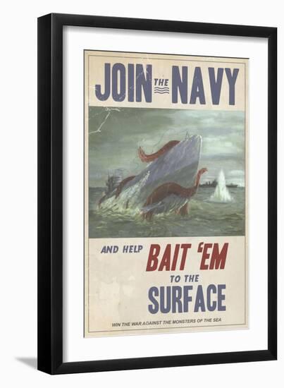 Sub Squid Navy-Steve Thomas-Framed Giclee Print